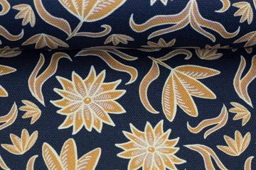 Canvas, Baumwolle, Retro Flowers by Emjo Design, Swafing, dunkelblau, 0,5 m